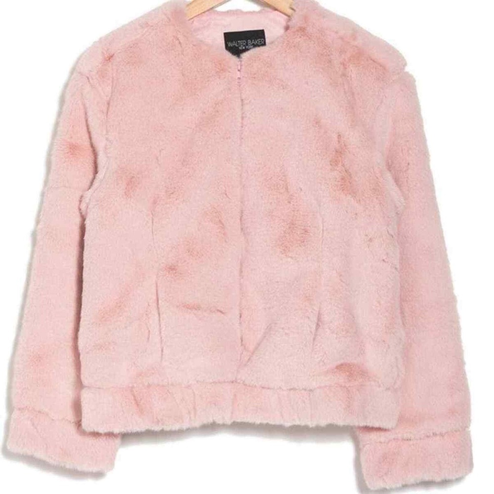Pink faux fur jacket
